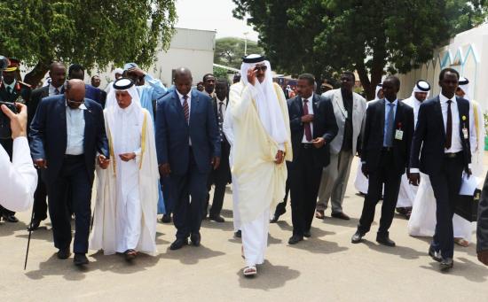 Emir du qatar et delegation au soudan sept 2016
