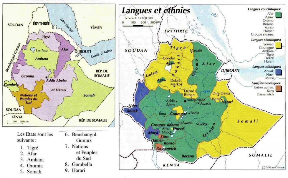 Ethiopie langues ethnies