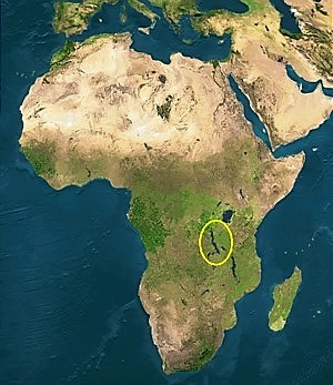 Karte afrika mit ausschnittmarkierung