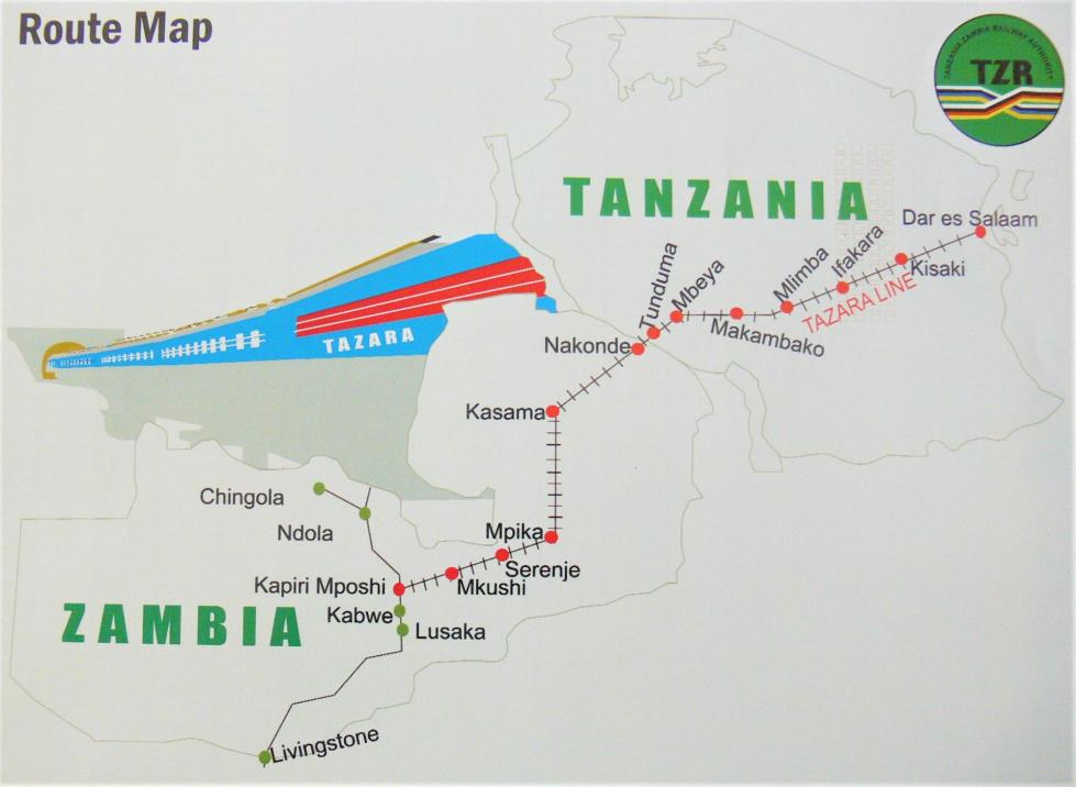Tazara ruta tazara route sketch map