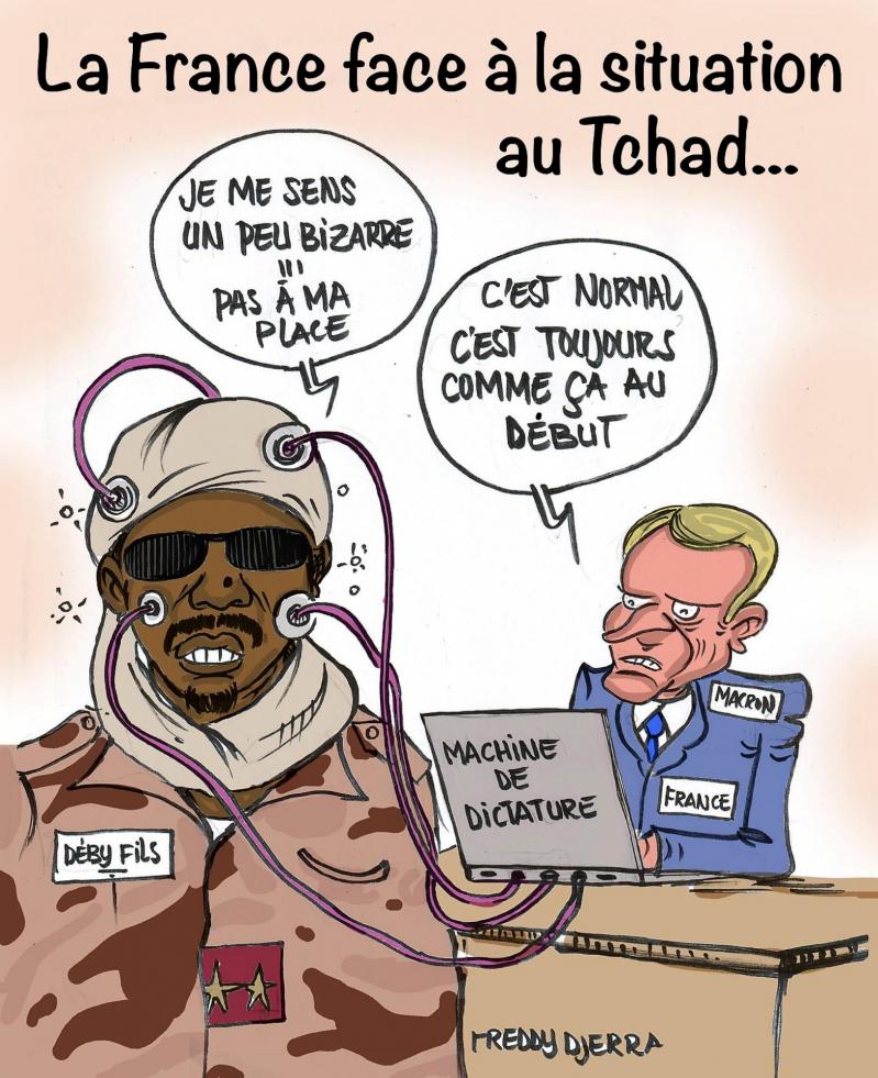 Tchad france carricature